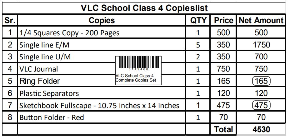 VLC School Class 4 Complete Copies Set