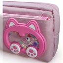 Happy Dog Double Zipper Pouch - pink
