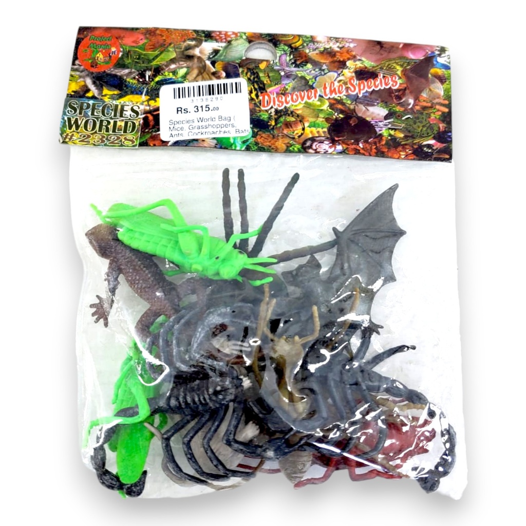 Species World Bag ( Mice, Grasshoppers, Ants, Cockroaches, Bats & Spiders ) - No. (TMB2328)