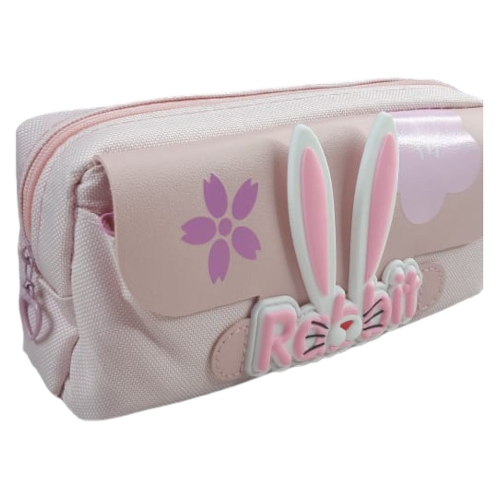 Rabbit Pencil Pouch - Peach