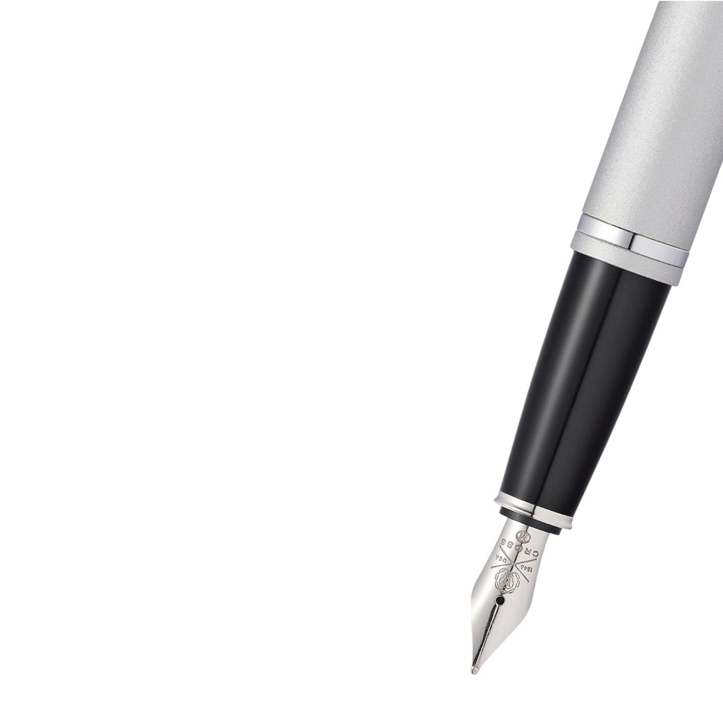 Cross Satin Chrome Stainless Steel Medium Nib Fountain Pen