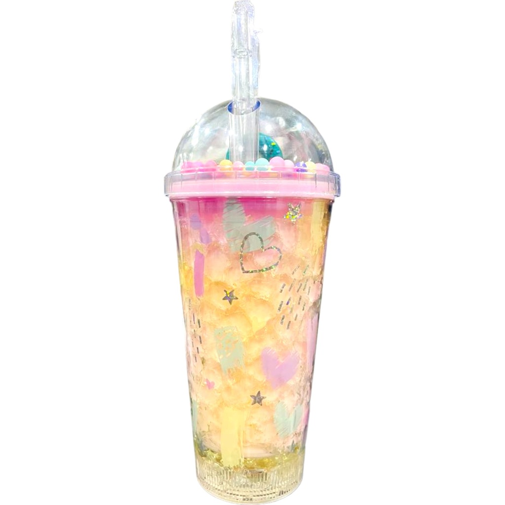 Donut Straw Sipper 430ML - Pink