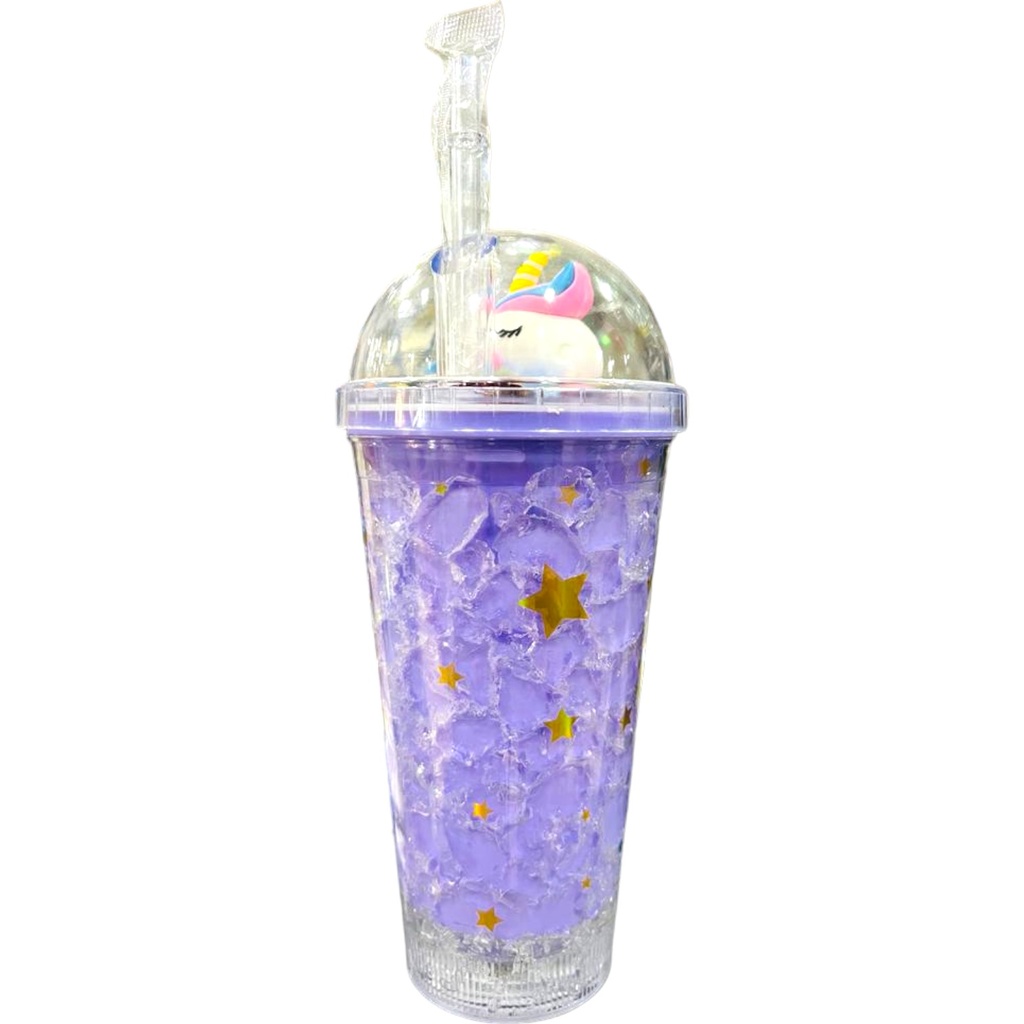 Unicorn Straw Sipper 550ML (Smile Sparkle Shine) - Purple
