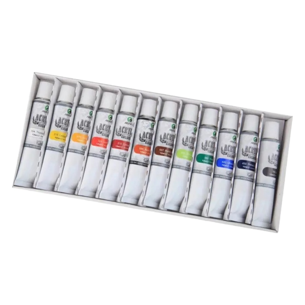 Marie's Acrylic Paint Set Of 12 Color Tubes (12ml