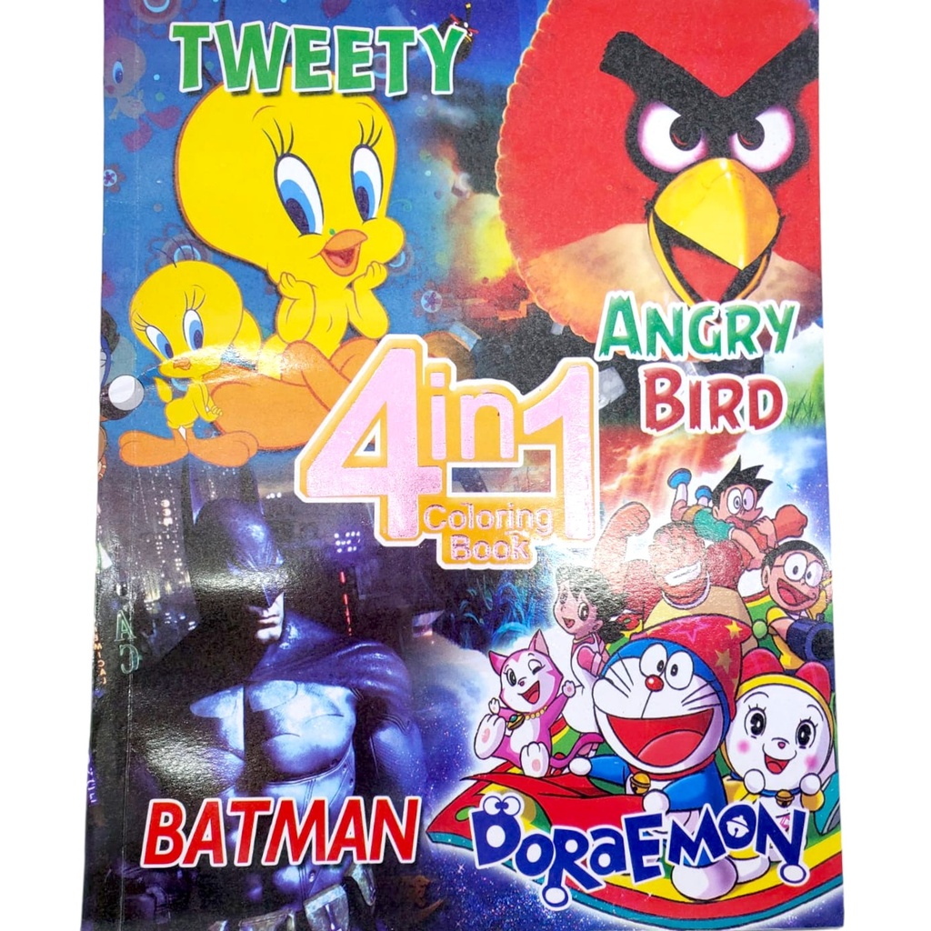 4 in 1 Colouring Book For Boys - Assorted Character