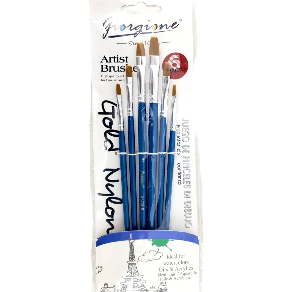 Flat Paint Brush - Pack of 6 - G577-6B