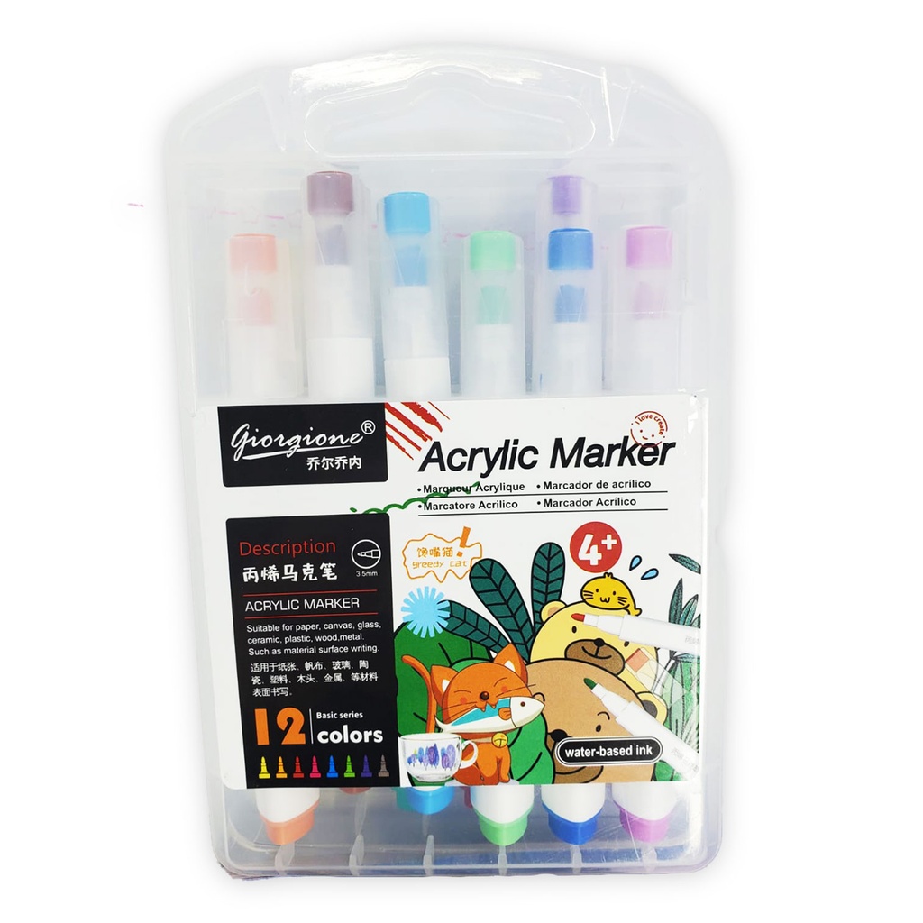 Acrylic Marker - 6 Colors - G-AM-BS12