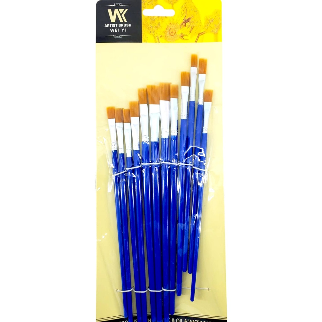 [6920230980016] Flat Paint Brush - Pack of 12
