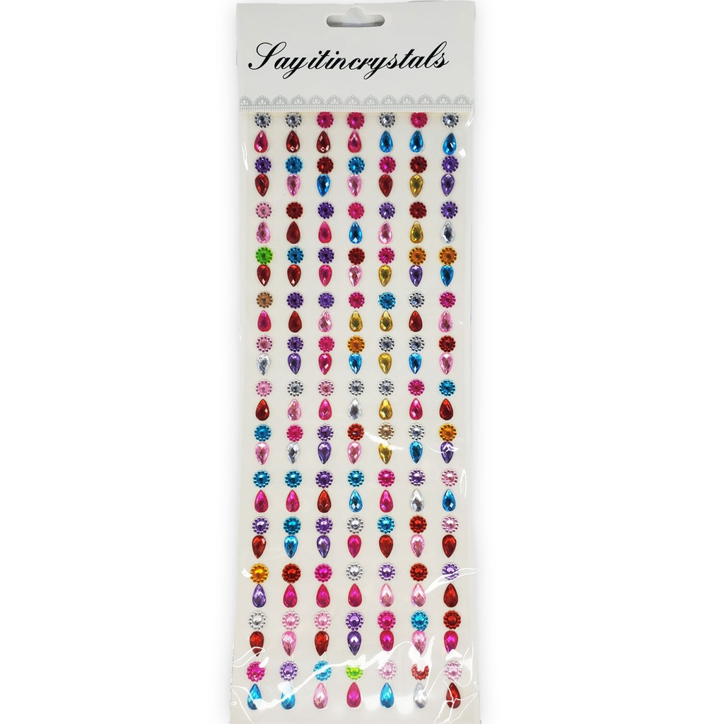 Multi Color Crystal Beads Stickers - 486-16