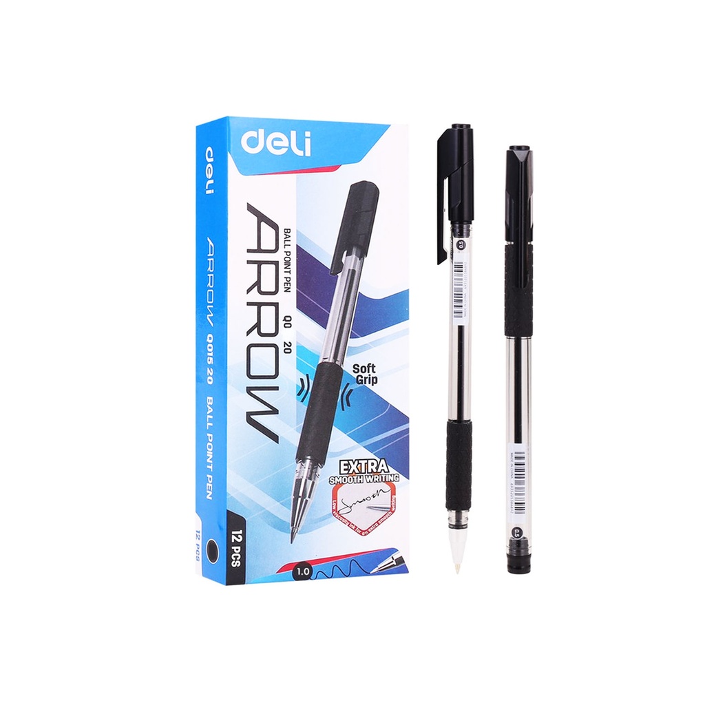 Arrow Ball Point Pen - Deli - Black - 1.0mm - Q01720