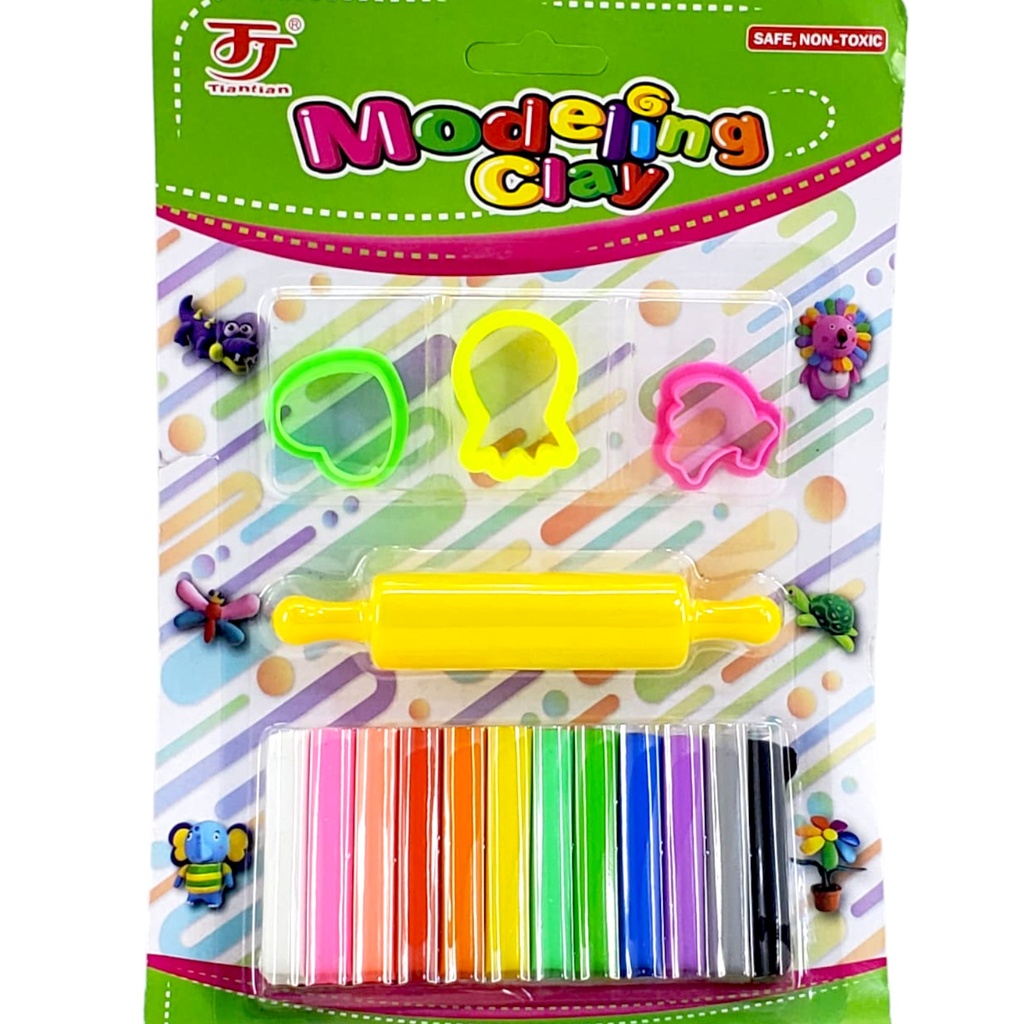 Modeling Clay With 3 Cutters - 12 Pcs - No. 1211