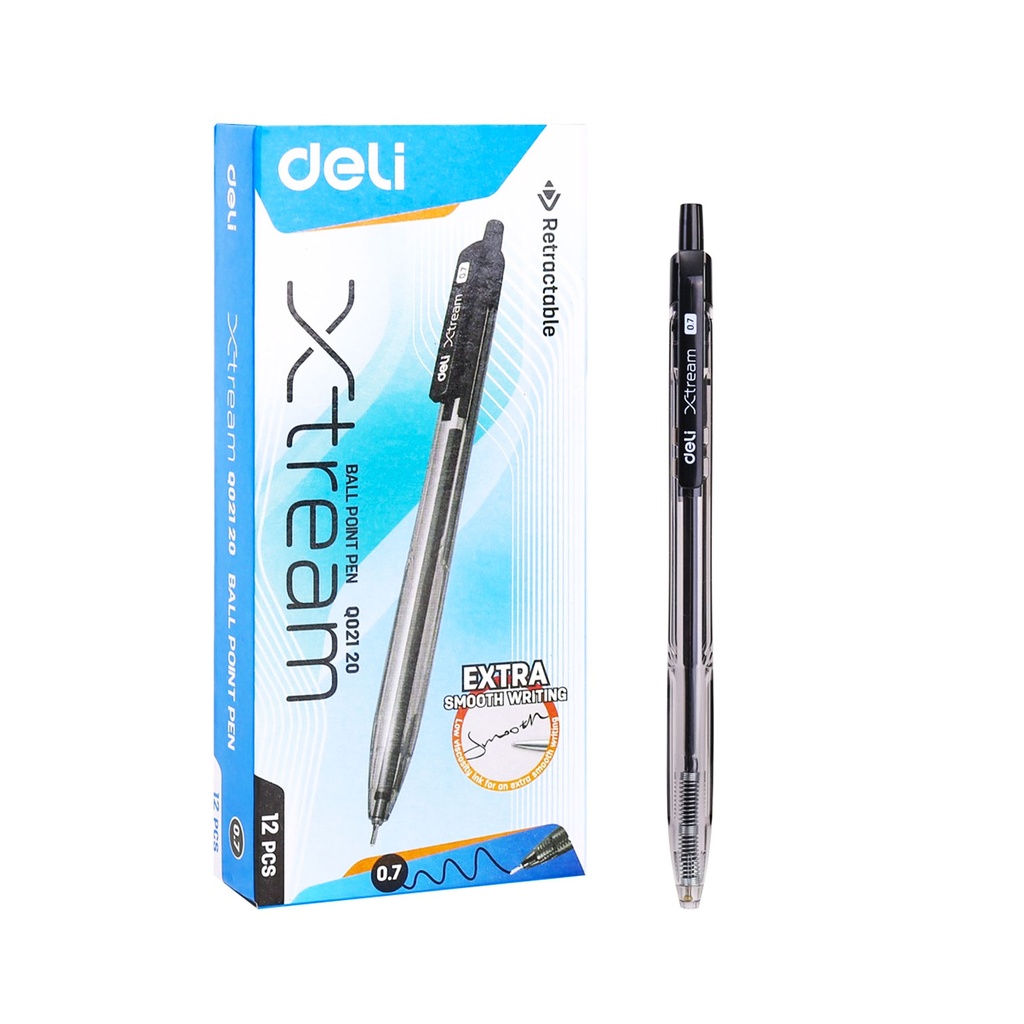 [6935205370939 / 6935205389152] Xtream Ball Point Pen - Black - 0.7 - Deli - Q02130