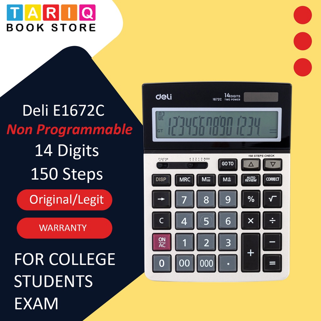 [6935205398499] Deli Calculator 1672C - 14 Digits