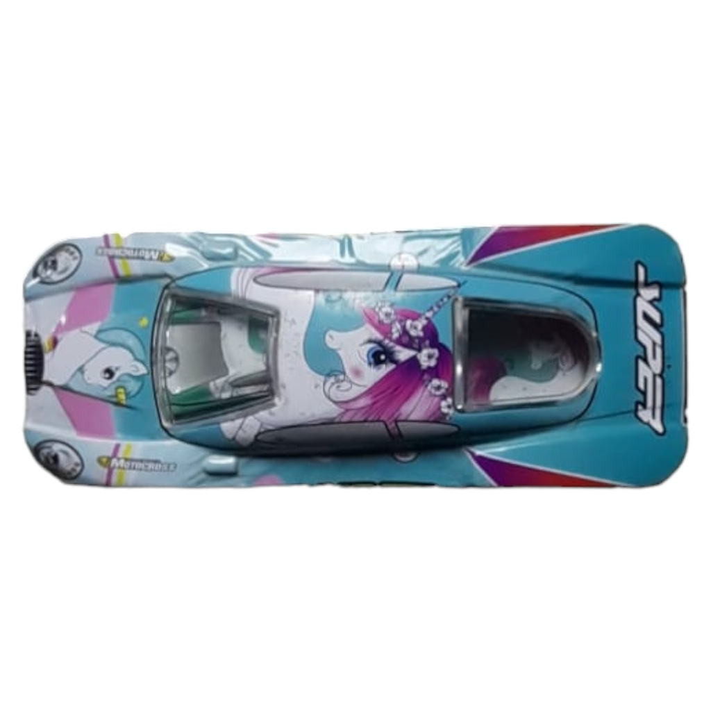 Metallic Car Pencil Box - Unicorn