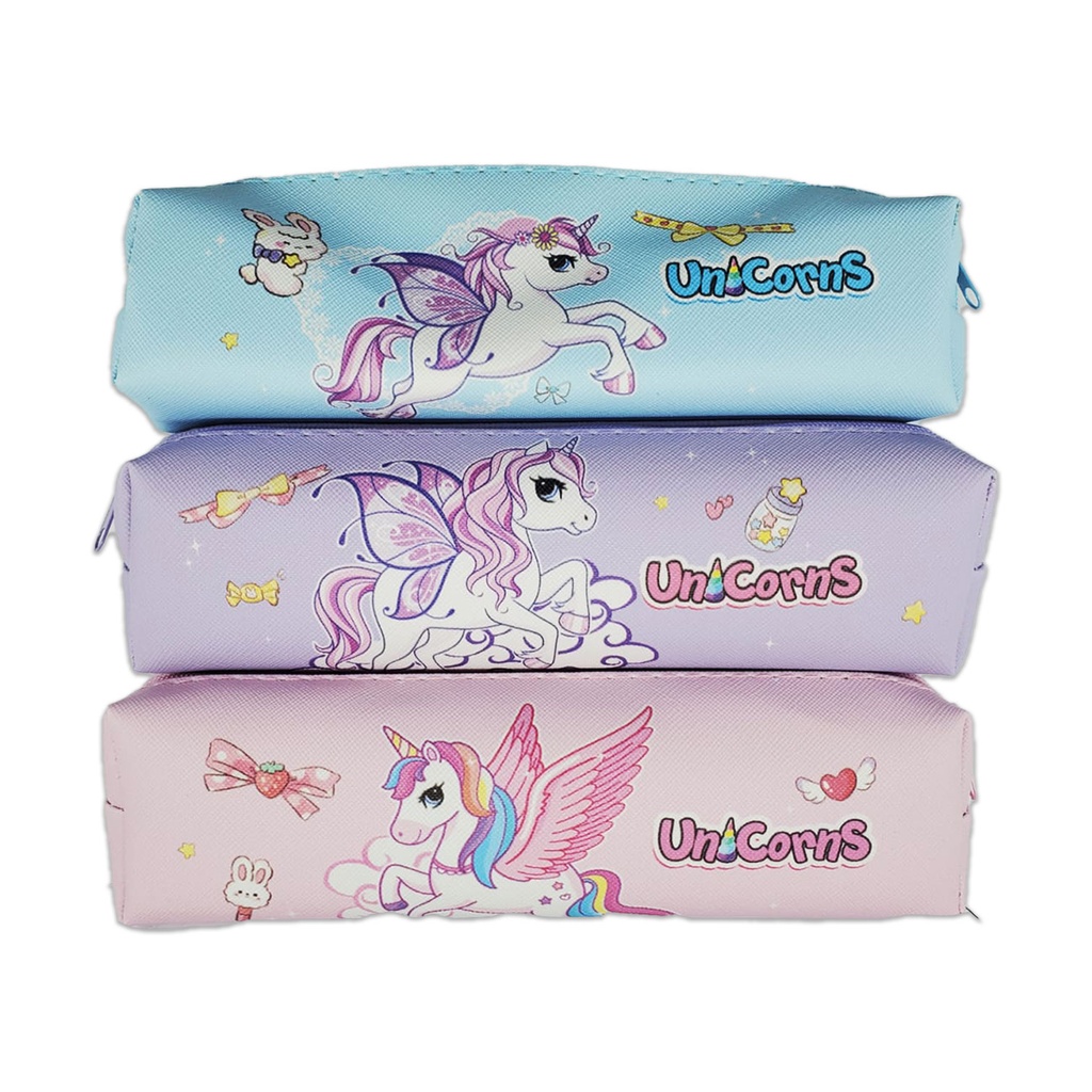 Single Zipper Pencil Pouch - ZW-31 - Unicorn