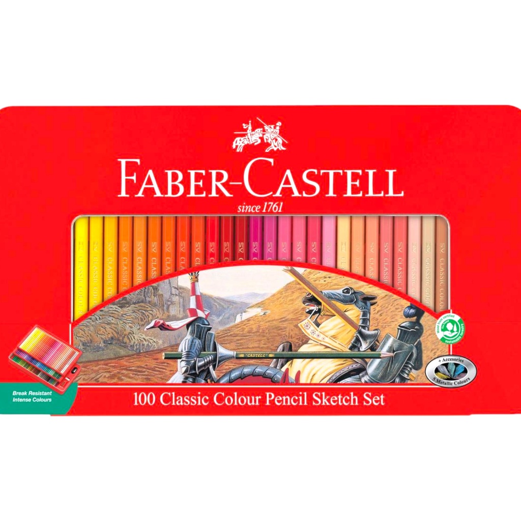 [8991761001332] Classic Colour Pencil Sketch Set - Pack of 100 - Faber Castell