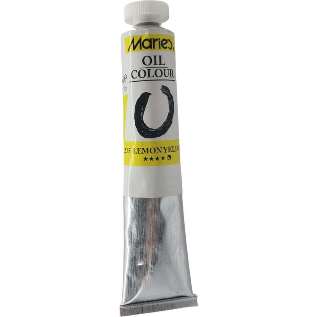 Oil Colour Paint Tube - 215 Lemon Yellow - 50ml - Maries