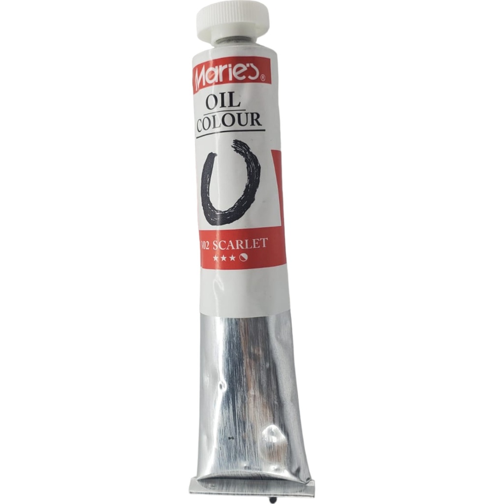 Oil Colour Paint Tube - 302 Scarlet - 50ml - Maries