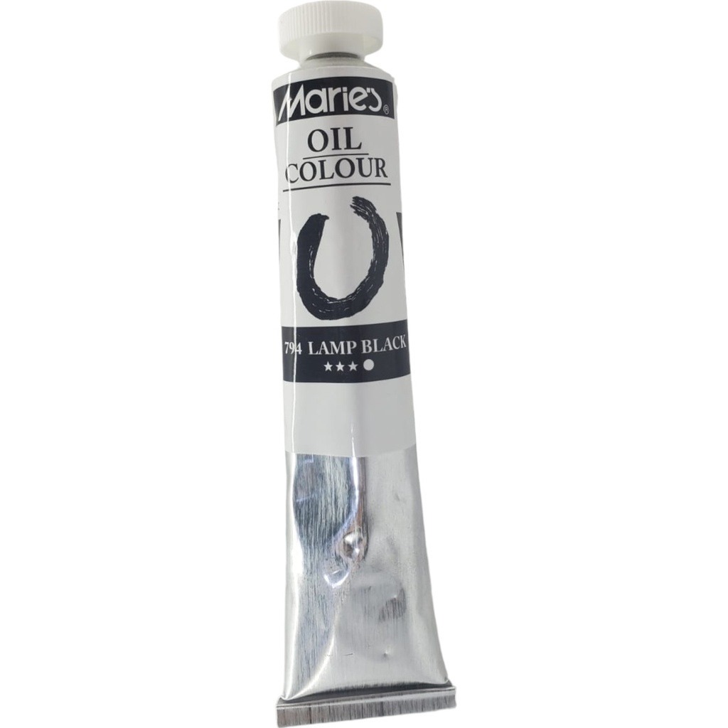 Oil Colour Paint Tube - 794 Lamp Black - 50ml - Maries
