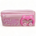 Happy Dog Double Zipper Pouch - pink
