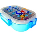 Doraemon Steel Lunch Box With Spoon - Double Compartment - Blue - A-3