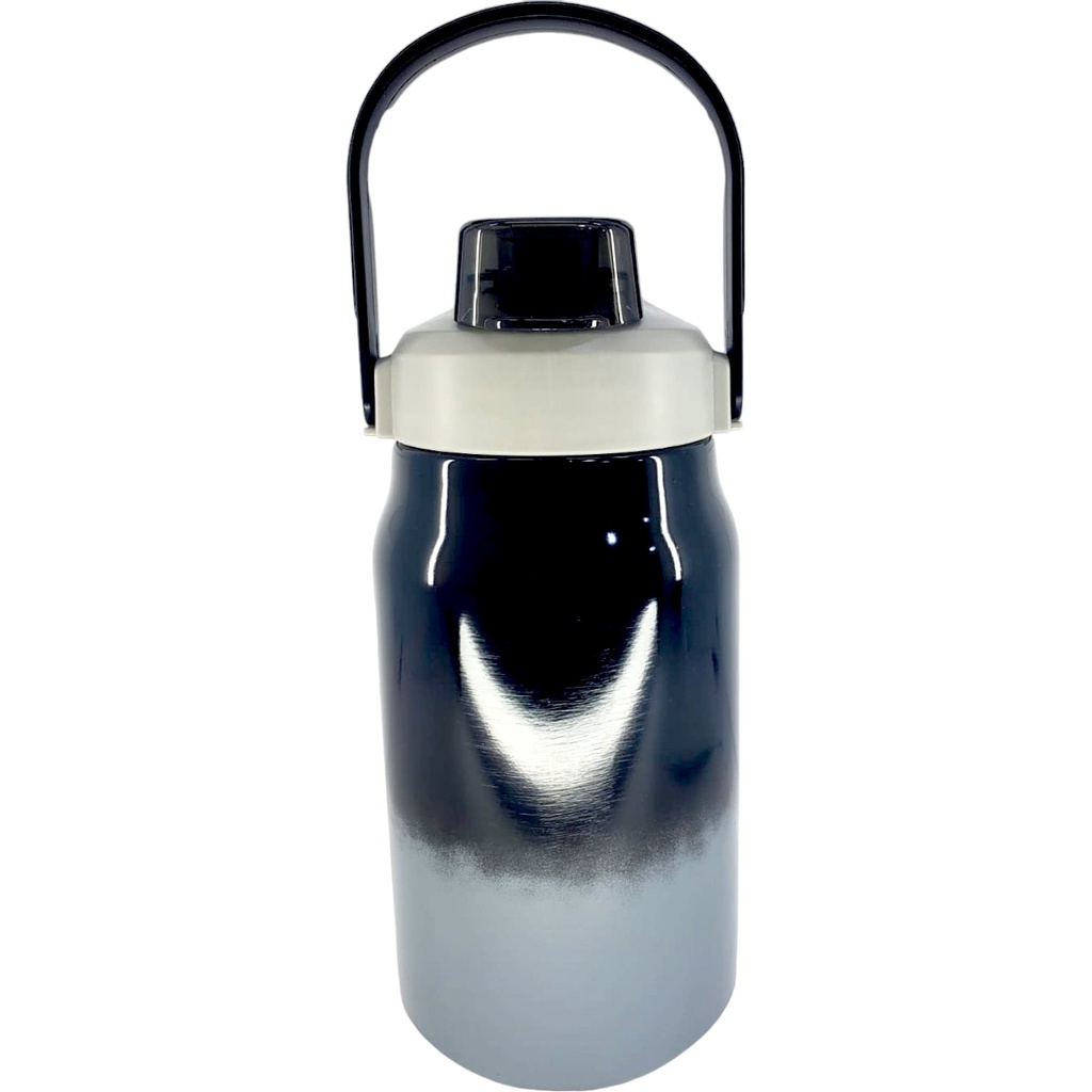 Double Sipper Sunshine Water Bottle - 1200 ml - Bk/Gy- No. B-6