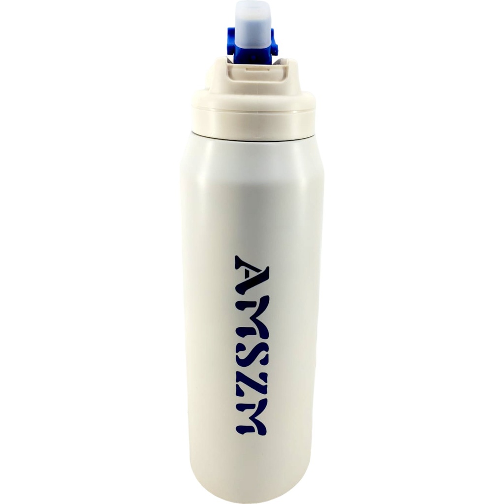 Grogeous Stainless Steel AMSZM Water Bottle - 800 ml - White - No. 6083