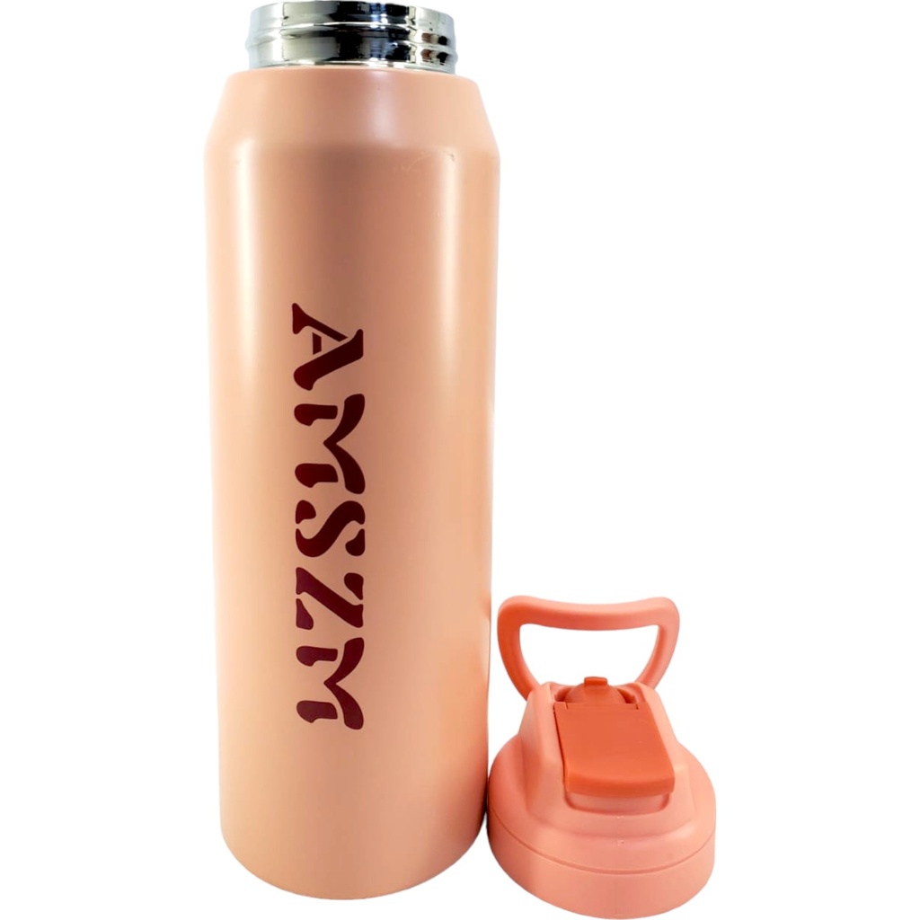 Grogeous Stainless Steel AMSZM Water Bottle - 800 ml - Peach - No. 6083