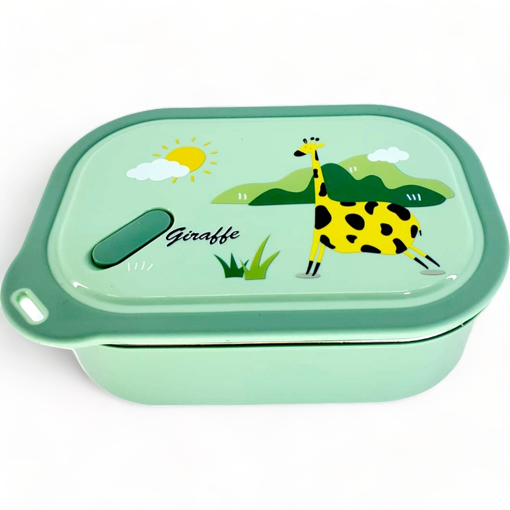 Giraffe Stainless Steel Lunch Box - Double Compartment - Green | A-10
