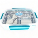 Natural Food Stainless Steel Lunch Box - Double Compartment - Blue | A-5