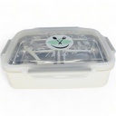 Natural Food Stainless Steel Lunch Box - Double Compartment - White | A-5