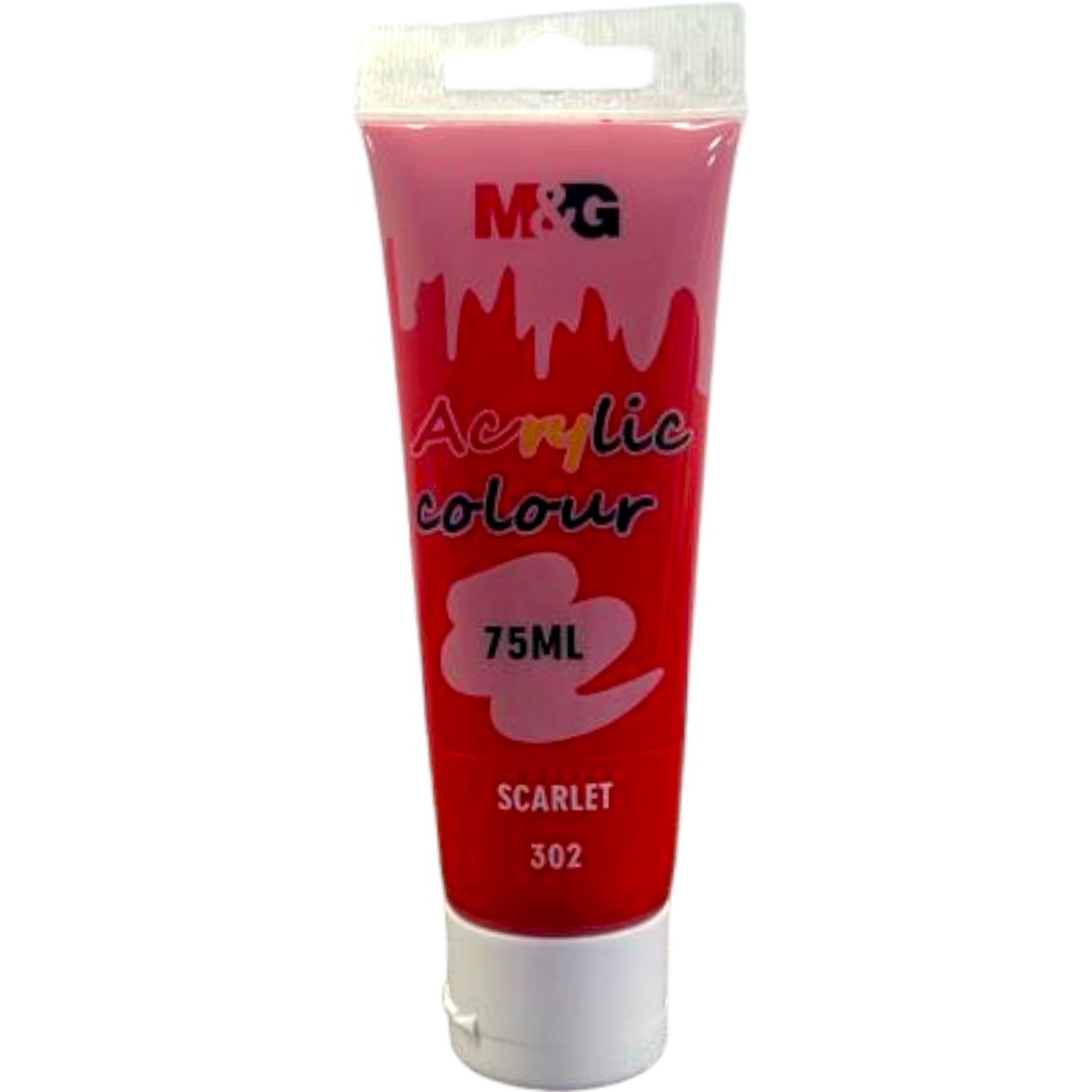 [6941600172060] M&G Acrylic Paint 75ml -No.302 - Scarlet