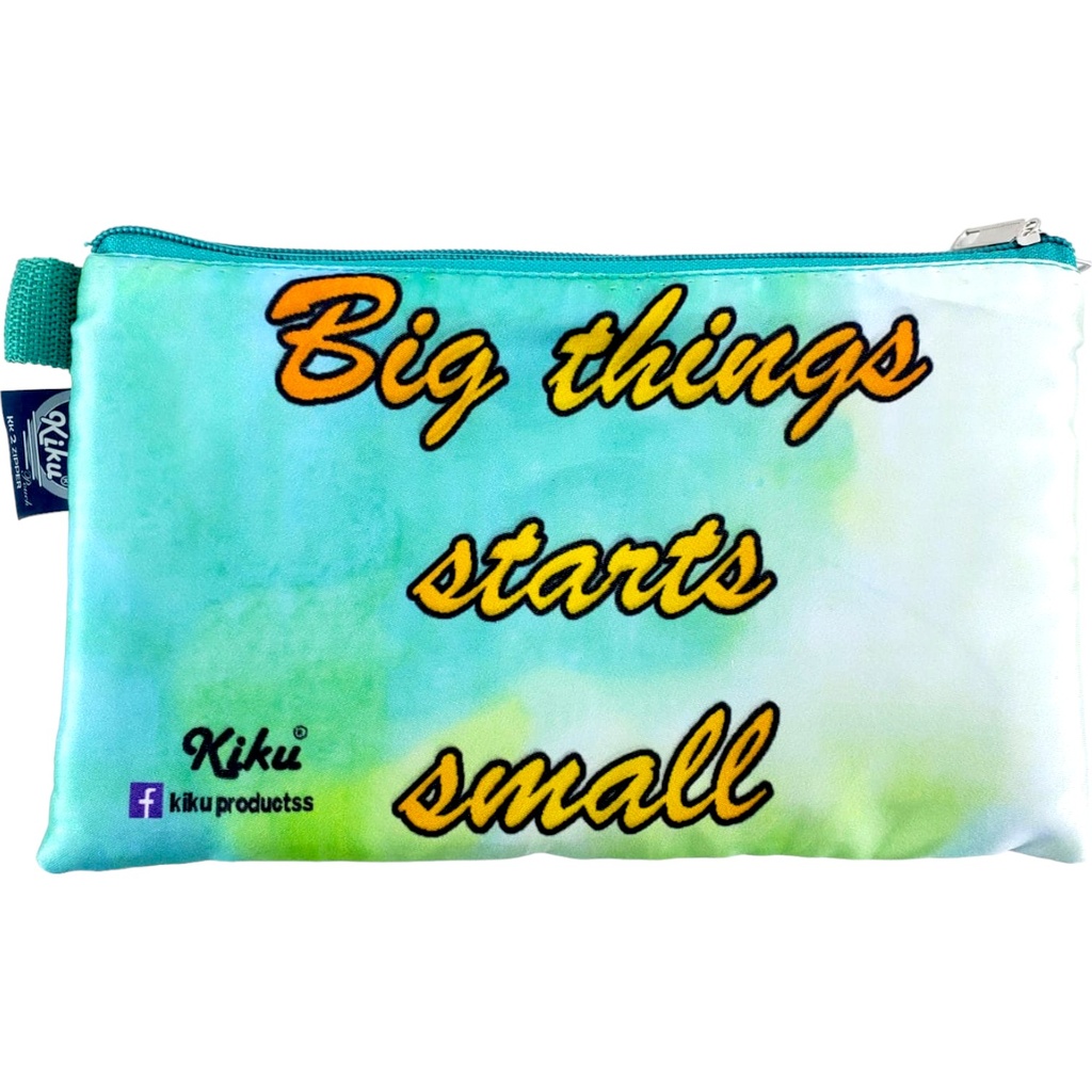 Big Things Starts Small Double Zipper Pencil Pouch