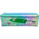 Single Zipper Glitter Pencil Pouch - Blue - No. TZJZ-866