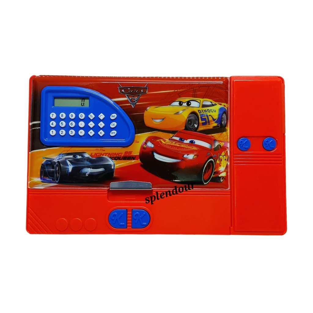 McQueen/Car Jumbo Dual Sided Pencil Box (Red)