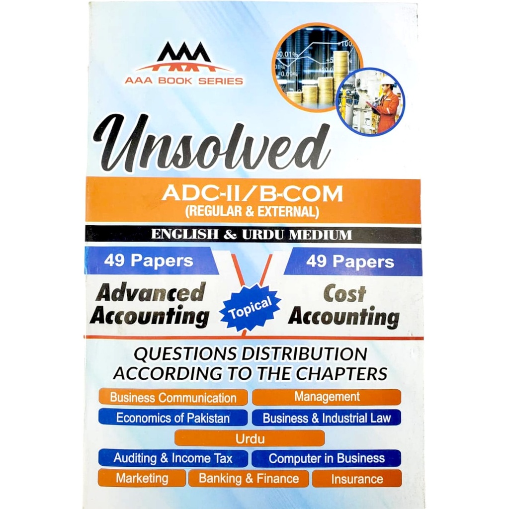 Advanced Accounting | Cost Accounting Unsolved Paper for ADC-II, B.Com - AAA Book Series