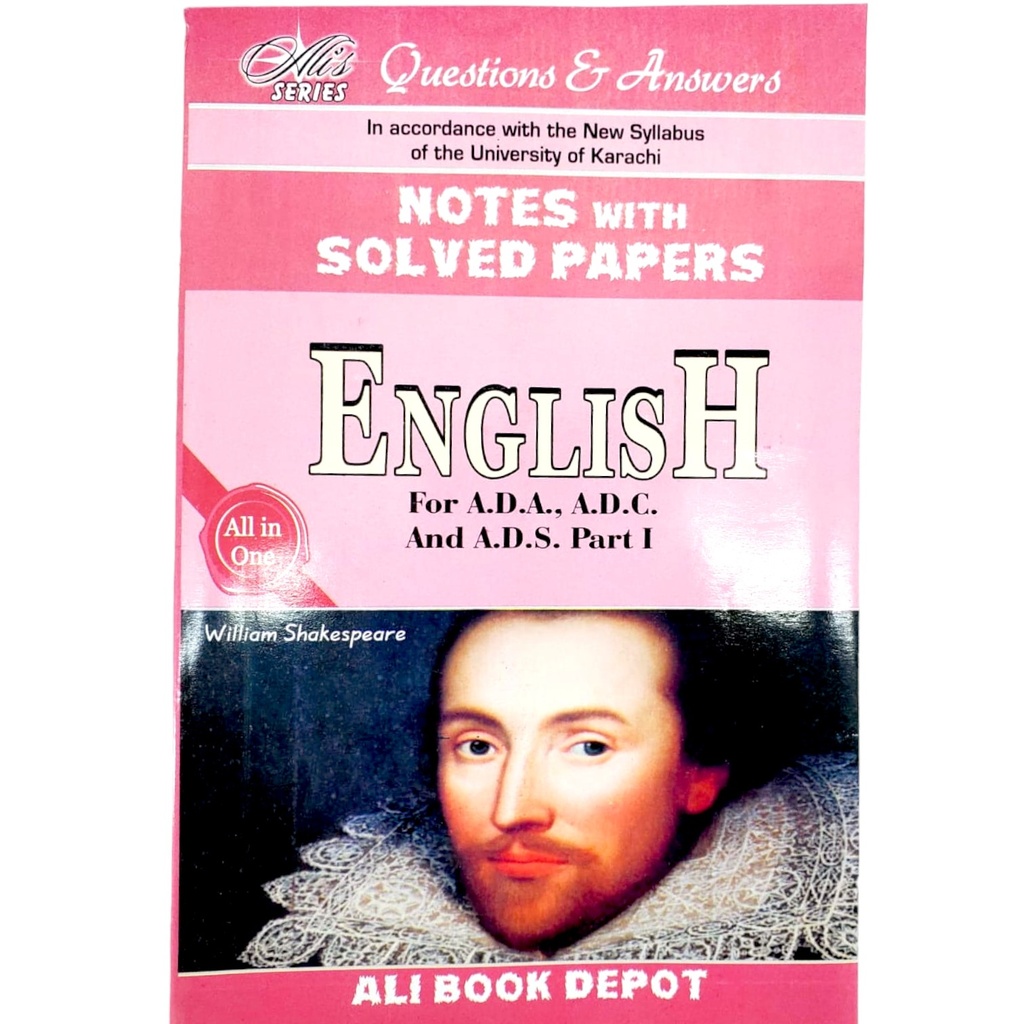 English Solved Paper for A.D.A, A.D.C & A.D.S Part 1 - Ali Series