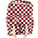Shinaier Cheque College Bag - Red/White( IMPORTED )
