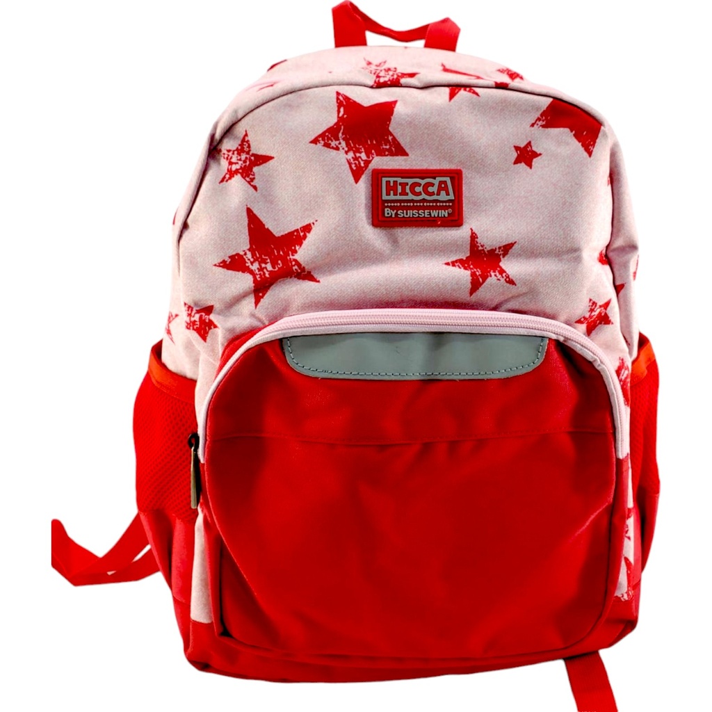 Hicca By Suissewin School Bag - Pink/Red - Primary/Secondary( IMPORTED )