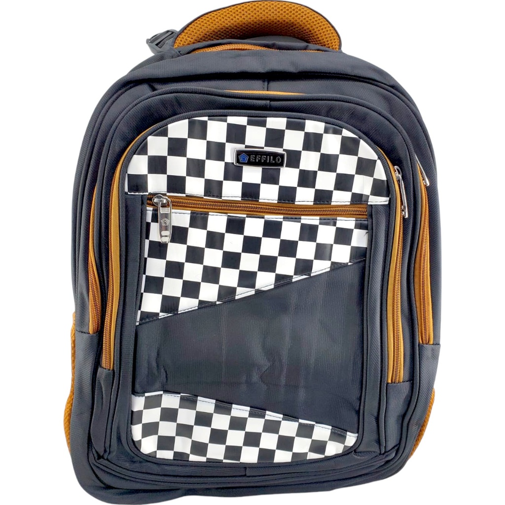 Effilo College Bag - Black/White Cheque( IMPORTED )