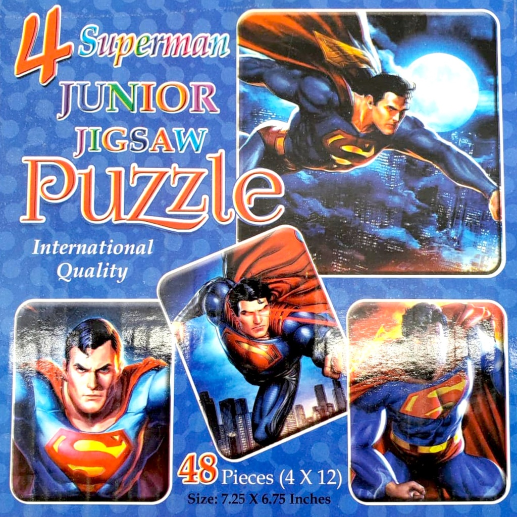 4 Junior Jigsaw Puzzle Superman - 48 Pcs - Children's