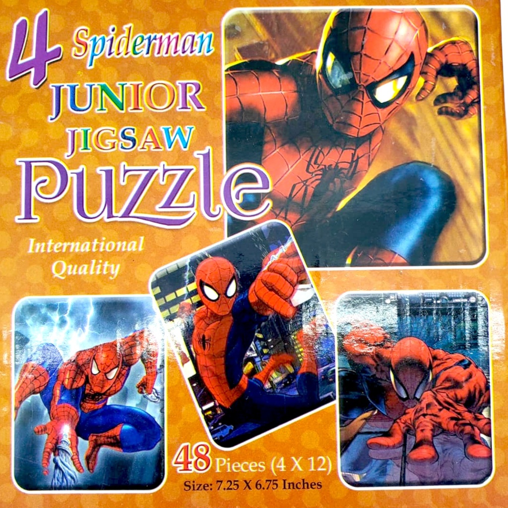 4 Junior Jigsaw Puzzle Spiderman - 48 Pcs - Children's