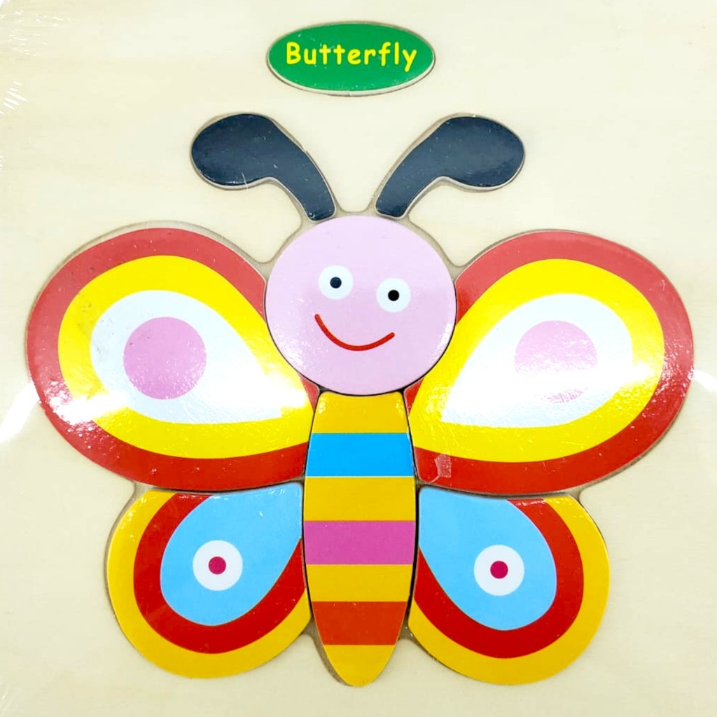 Wooden Butterfly Embossed Plate Toy