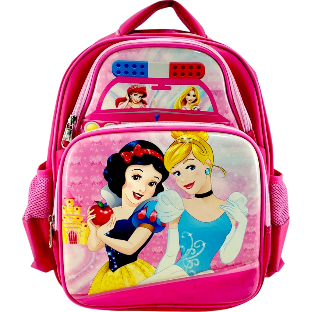 Princess School Bag - Pink - Class - 1 - 2( IMPORTED )