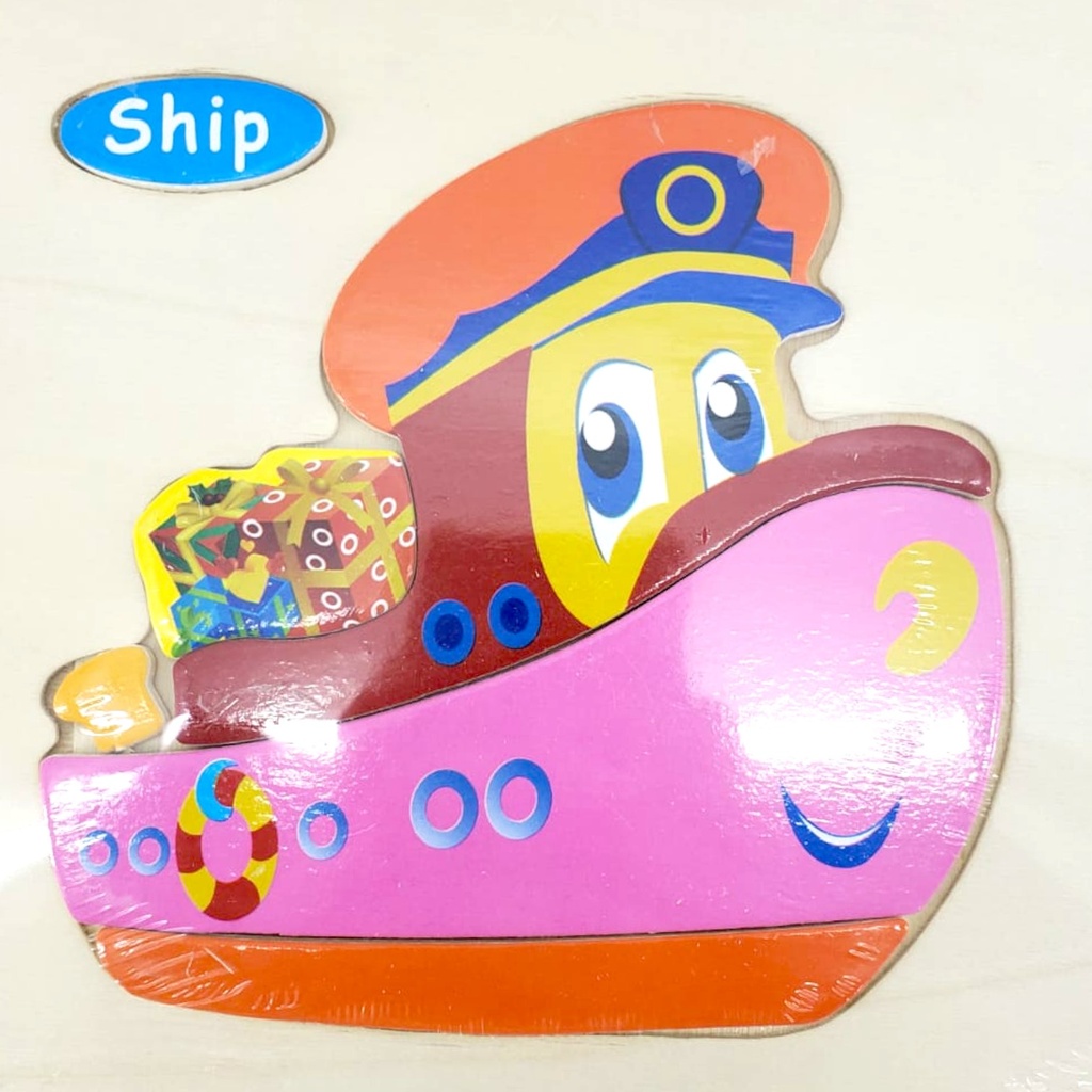 Wooden Ship Embossed Plate Toy