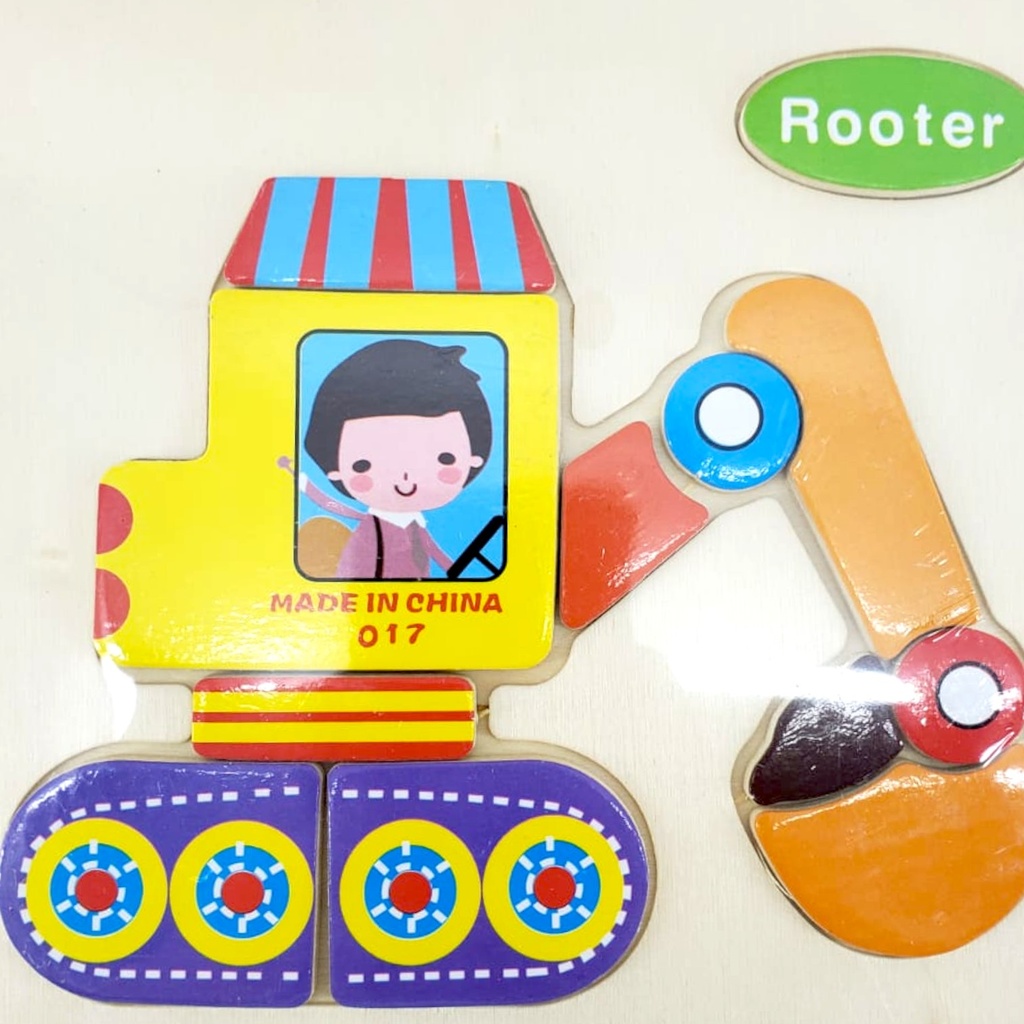 Wooden Rooter Embossed Plate Toy