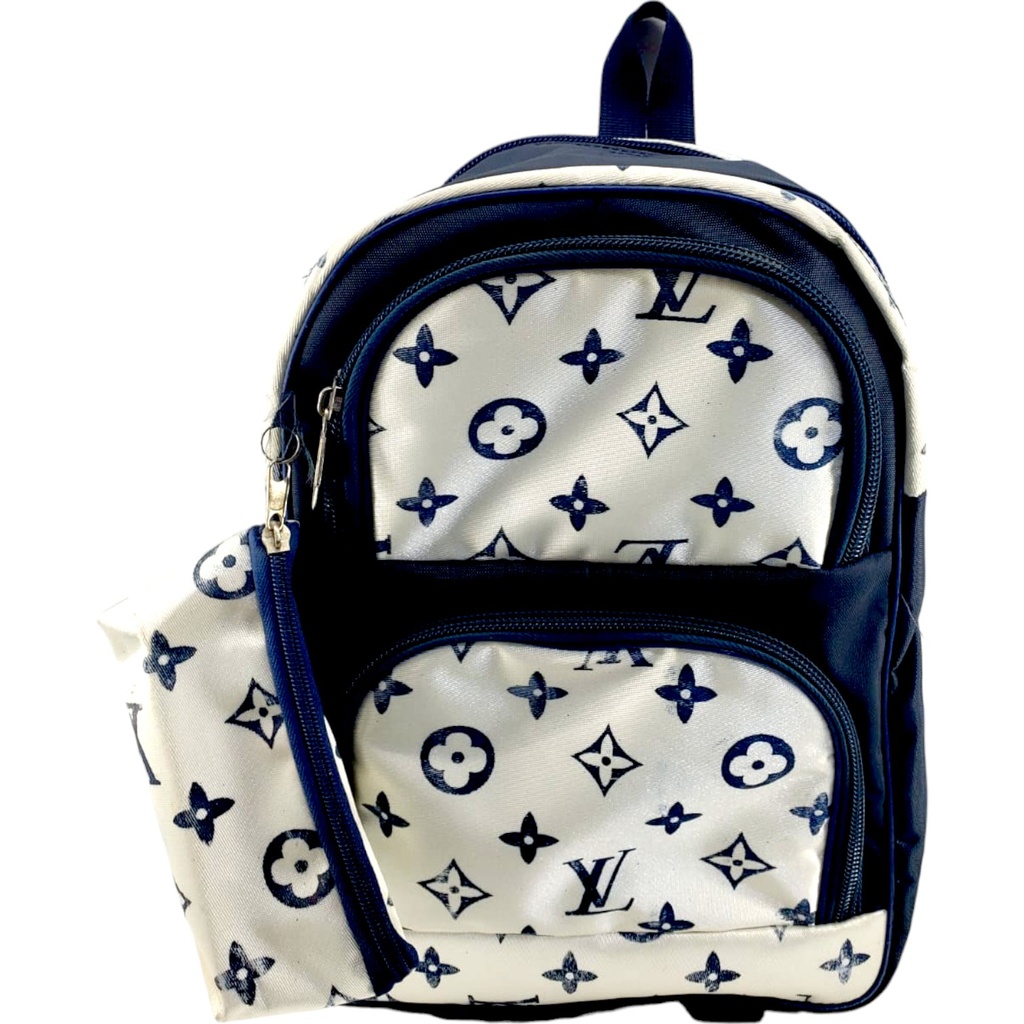 Lv Pre-Primary School Bag - Blue/White ( MADE IN PAKISTAN  )