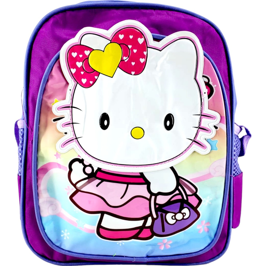 Hello Kitty Pre-Primary School Bag - Purple ( MADE IN PAKISTAN )