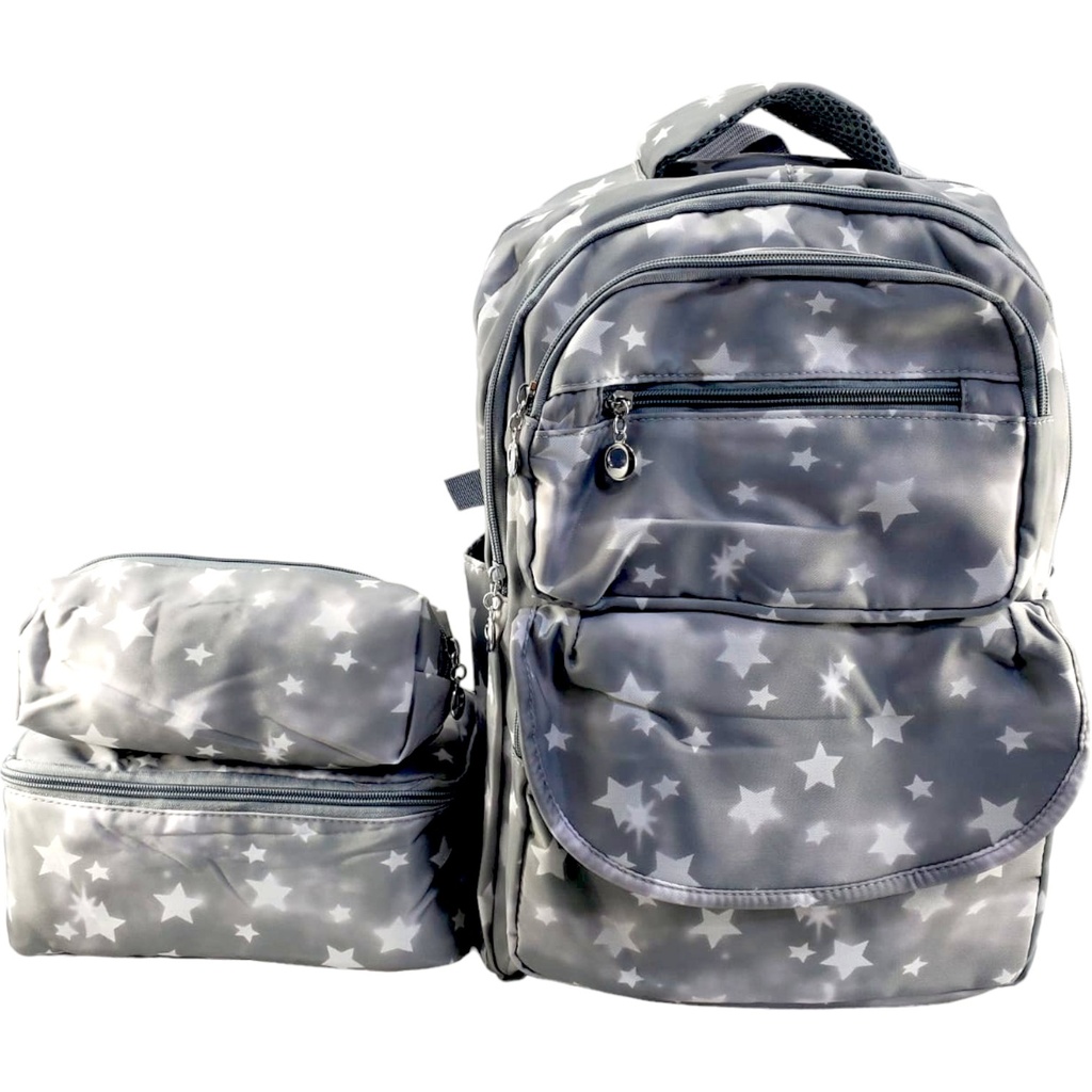 Star Design School Bag - Grey - Class - 1 - 3( IMPORTED )