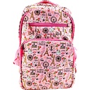 Paris Printed School Bag - Pink - Class - 1 - 2( IMPORTED )